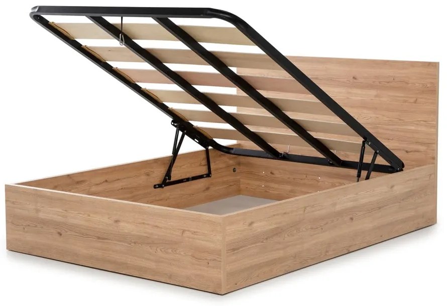 Łóżko dwuosobowe ze schowkiem i stelażem 160x200 cm Kronos – Marckeric