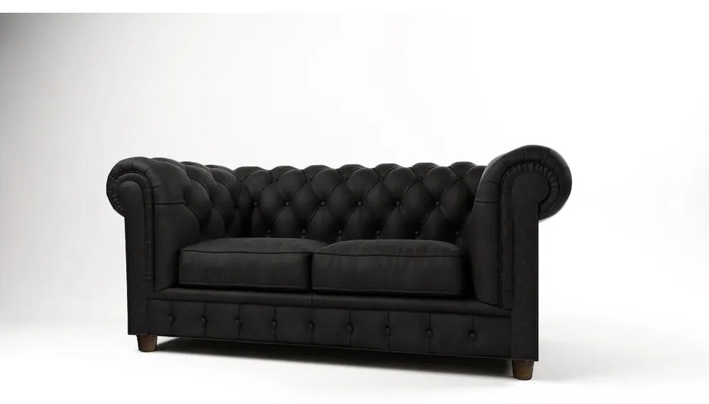 Czarna aksamitna sofa 178 cm Cambridge – Ropez