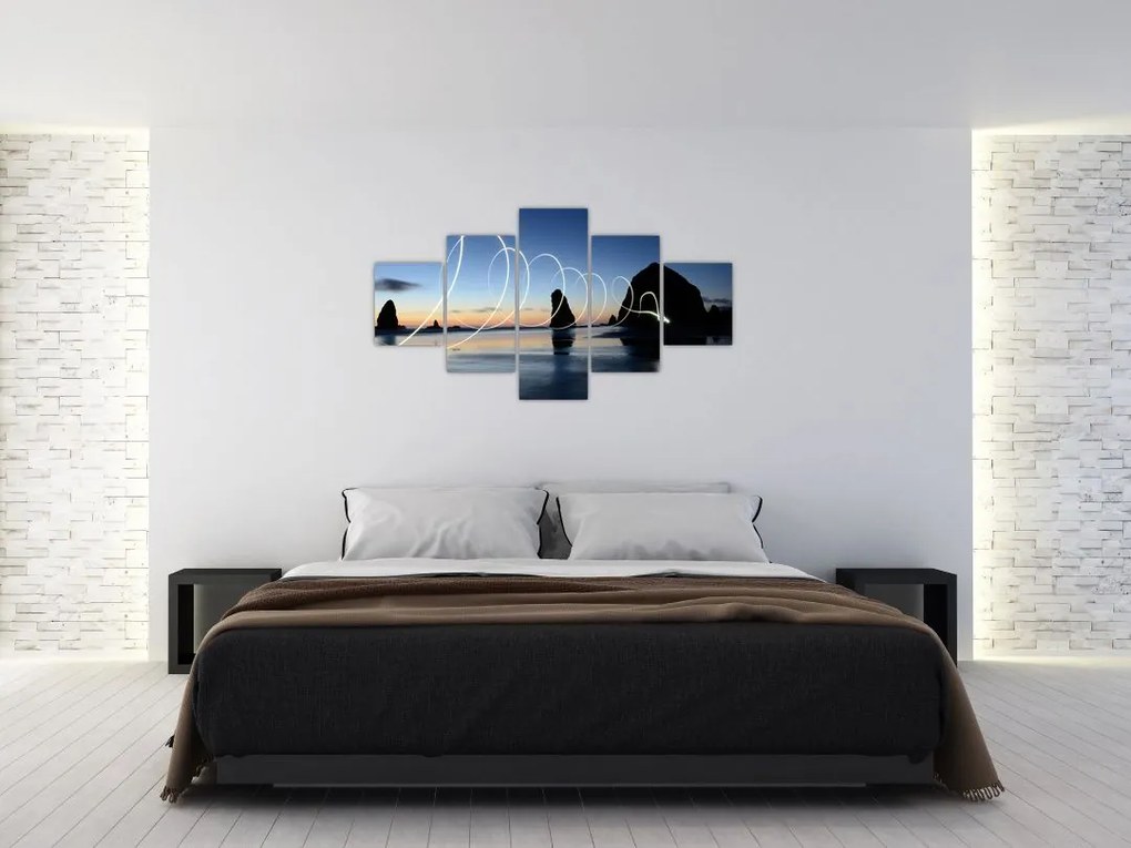 Obraz - plaża o zachodzie słońca (125x70 cm)