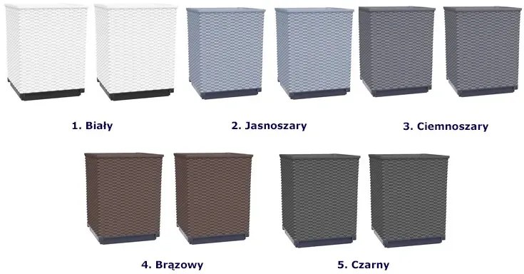 Brązowy komplet donic ogrodowych - Rabor