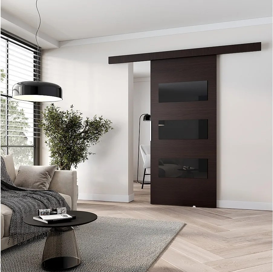 MINIO go for it, Drzwi przesuwne wewnętrzne CLEAN E 106 cm  w kolorze wenge