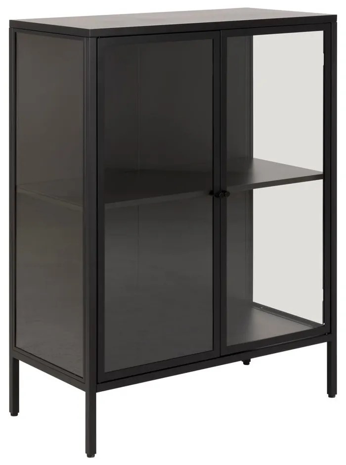 Czarna metalowa witryna Actona Newcastle, wys. 98,7 cm