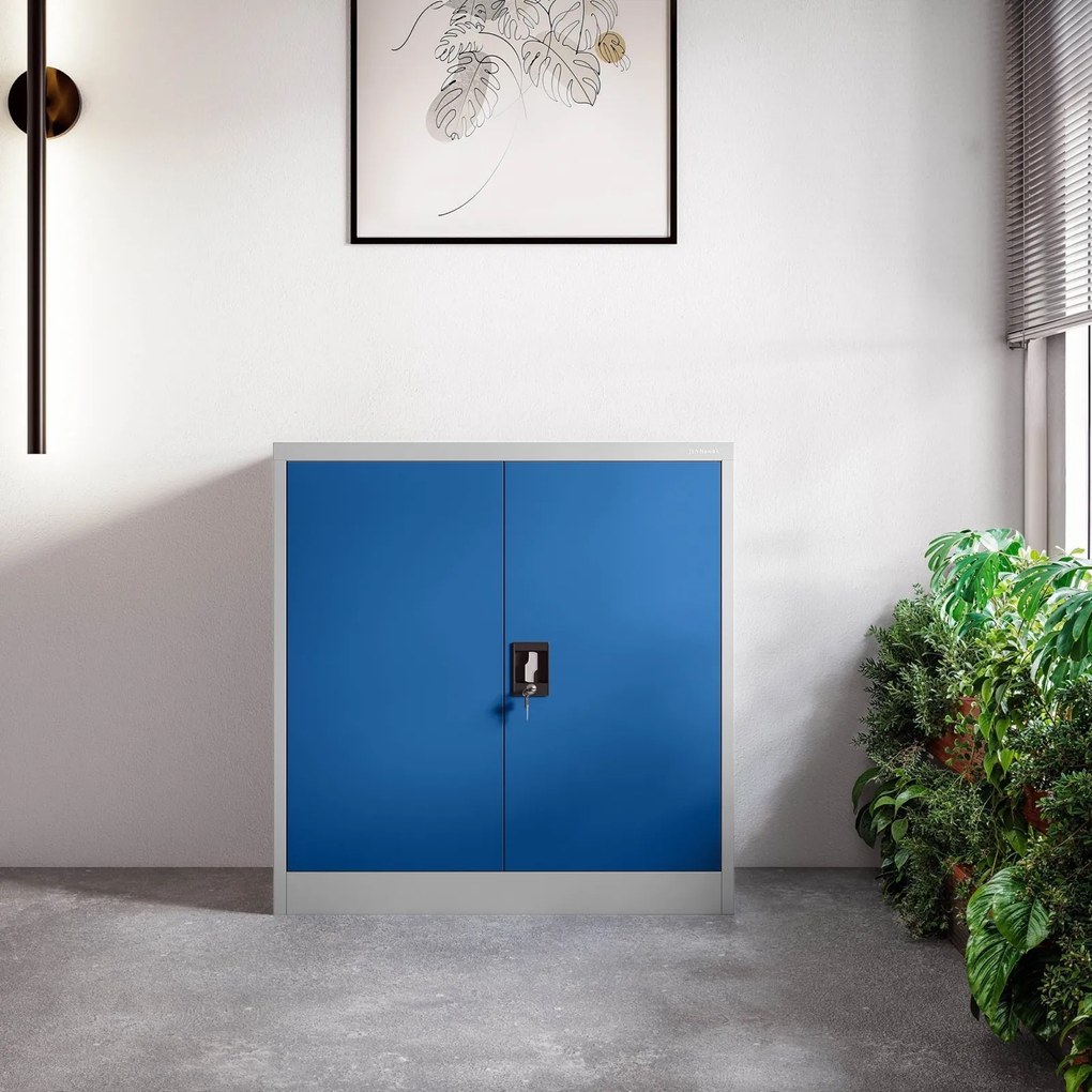 Szafka biurowa na dokumenty Beata 90x40x93 cm szary/niebieski