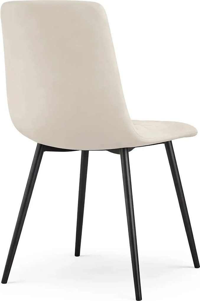 Zestaw 2 kremowych krzeseł pikowanych - Verlino