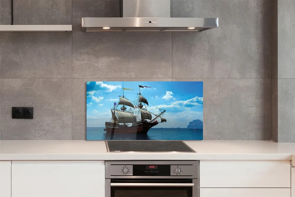 Szkło do Kuchni na Ścianę Rejs Statkiem pod Chmurami