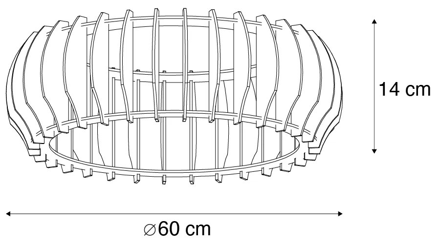 Skandynawska lampa sufitowa beżowa 60 cm z LED - MonteSkandynawski Oswietlenie wewnetrzne