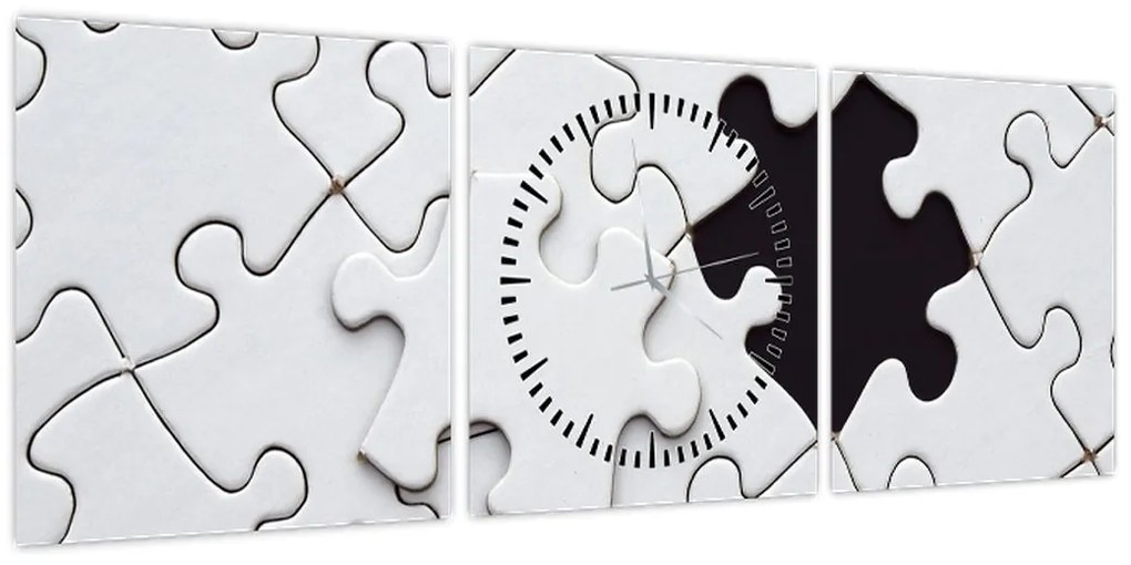 Obraz puzzli (z zegarem) (90x30 cm)