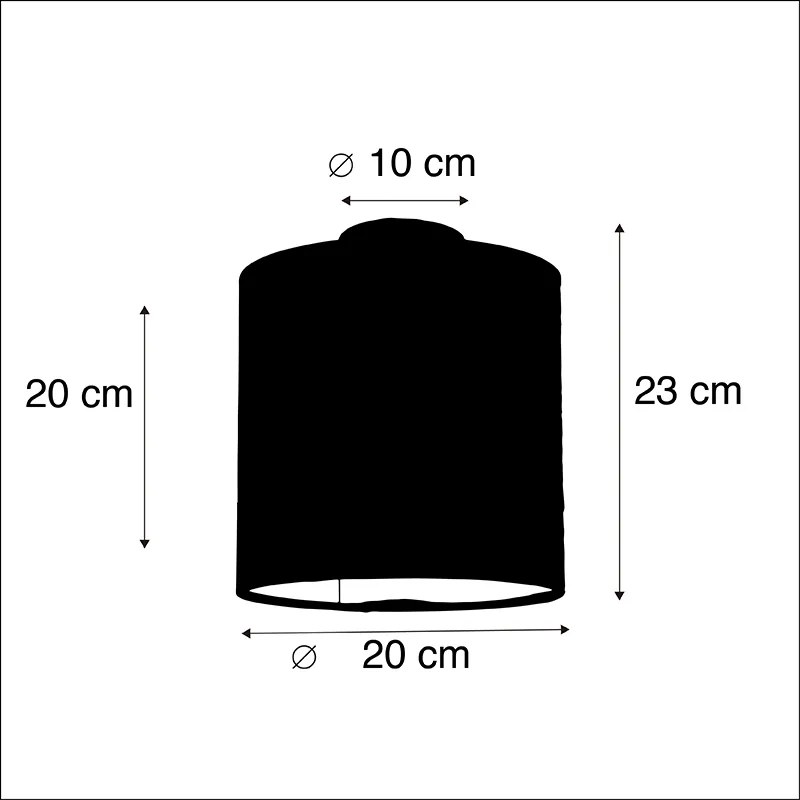 Lampa sufitowa z abażurem z aksamitu niebieskim ze złotem 20 cm - Combi Black