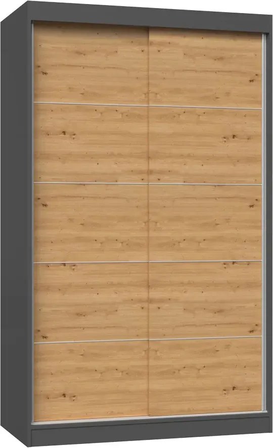 Szafa ze szprosami 120 cm dąb artisan antracyt L6-W74