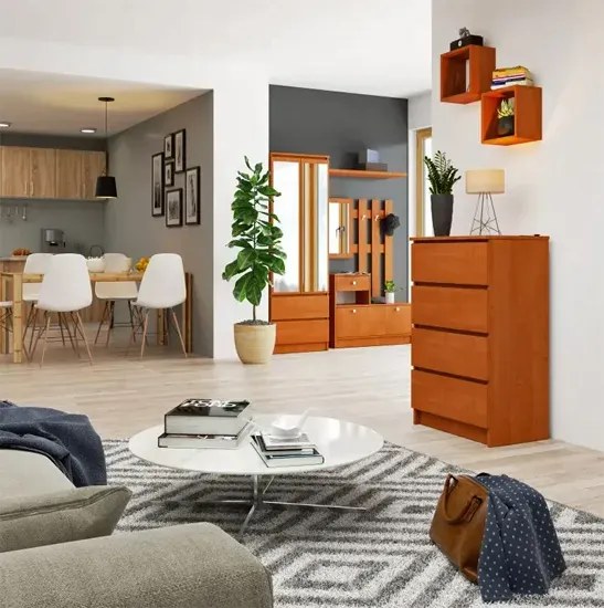 Wąska komoda na przybory biurowe olcha N6-T34