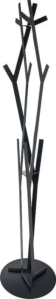 Wieszak na ubrania Uty Ø30x178 cm z żelaza, wolnostojący, minimalistyczny nowoczesny design do przedpokoju lub biura, made in Italy, czarny