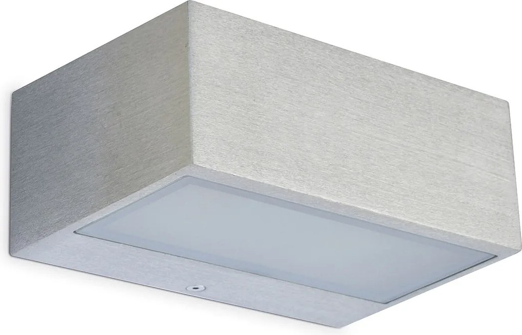 Nowoczesny kinkiet IONA - d?. 18 cm - R7s 74,9 mm - 60 W - aluminium i szary - IP44 - góra i dó?