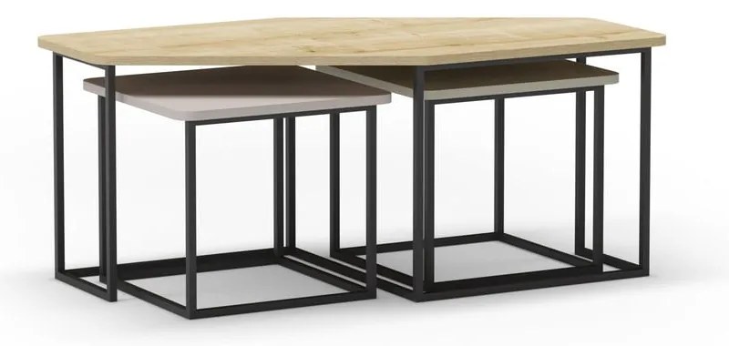 Stoliki zestaw 3 szt. 60x111,5 cm Zoya – Marckeric