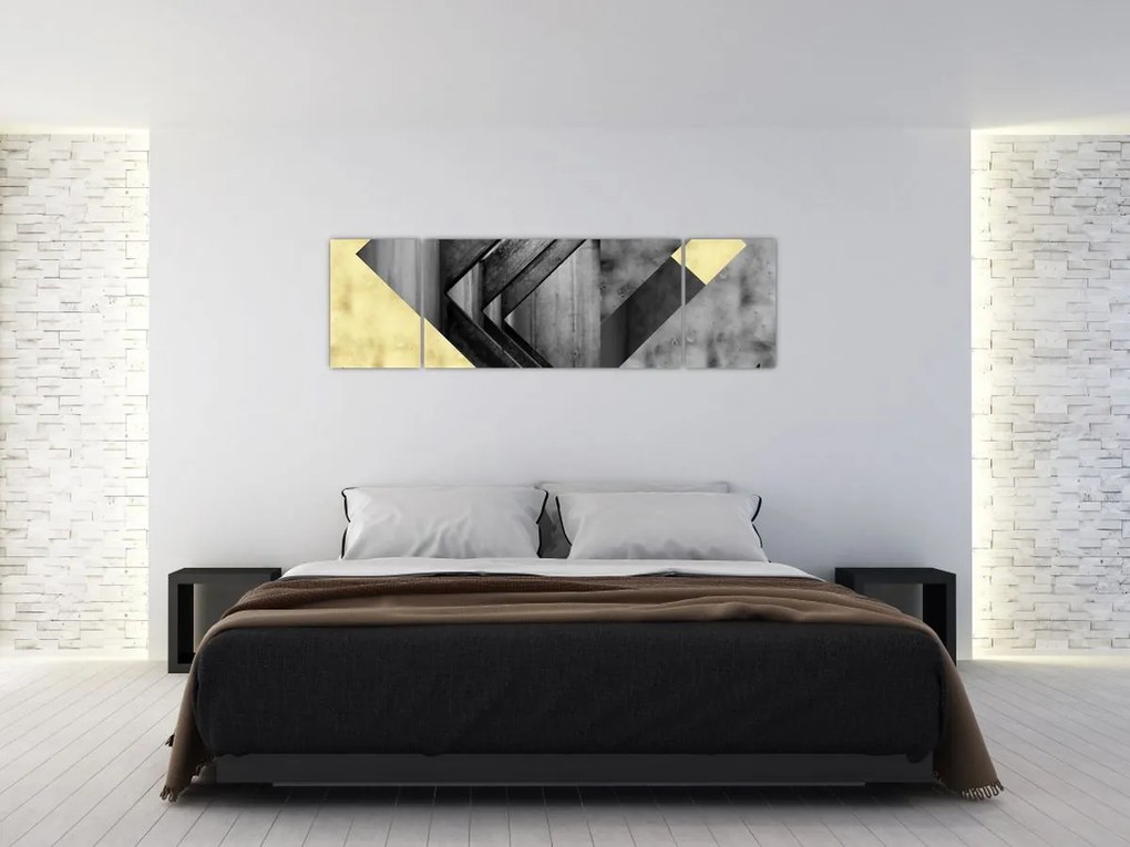 Obraz - Teksturowane kształty (170x50 cm)