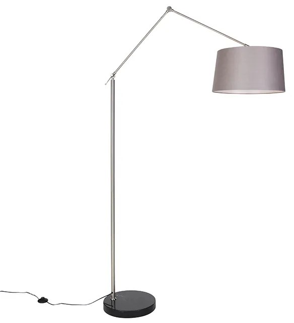 Nowoczesna lampa podłogowa stalowa zkloszem ciemnoszarym 45 cm - Editor Nowoczesny Oswietlenie wewnetrzne