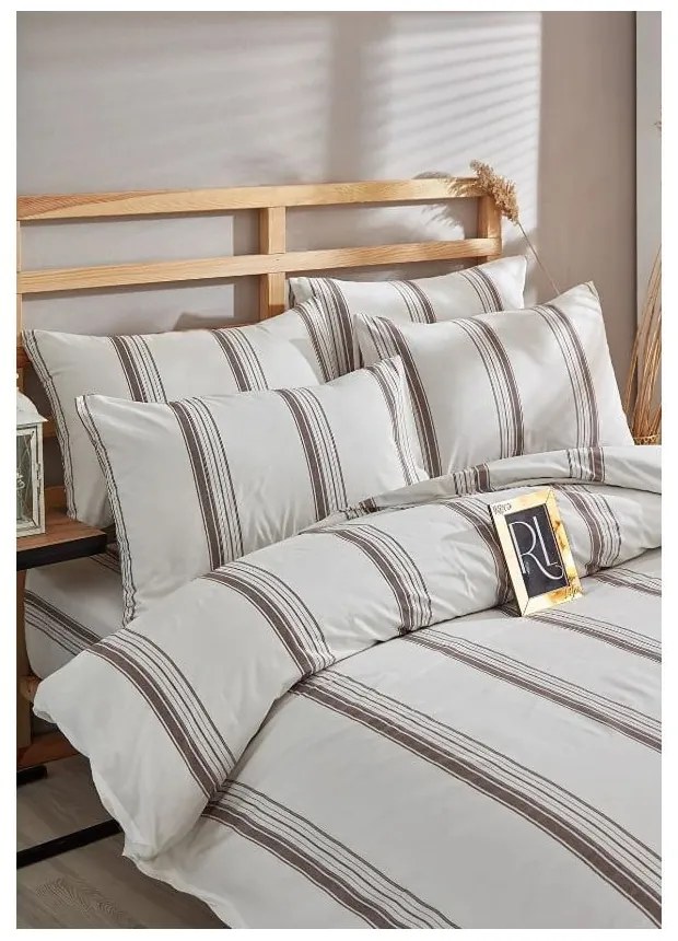 Brązowo-beżowa bawełniana pościel dwuosobowa 200x220 cm – Mila Home