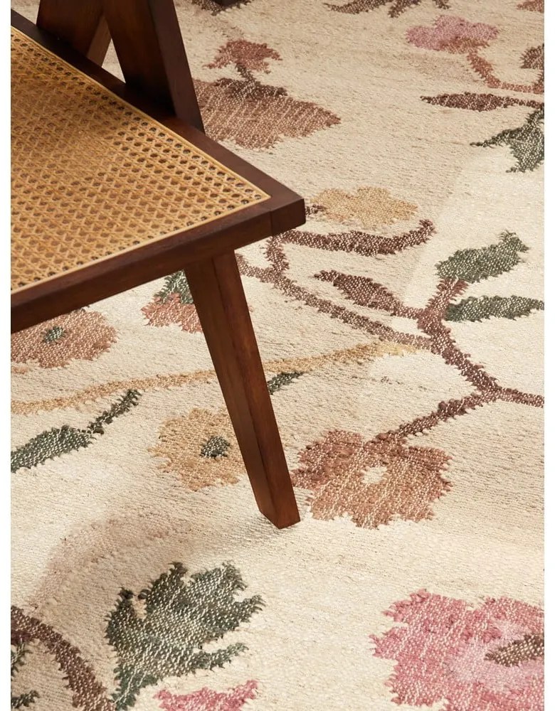 Kremowy dywan z juty tkany ręcznie 120x170 cm Roya Violette – Elle Decoration