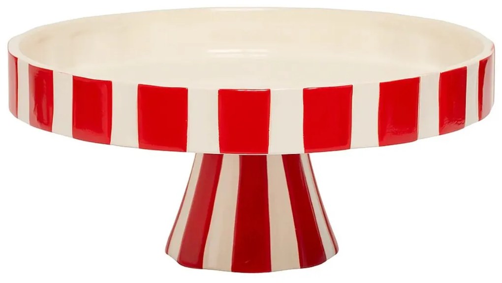 Ceramiczna patera świąteczna, czerwono-biała, Ø 27 cm