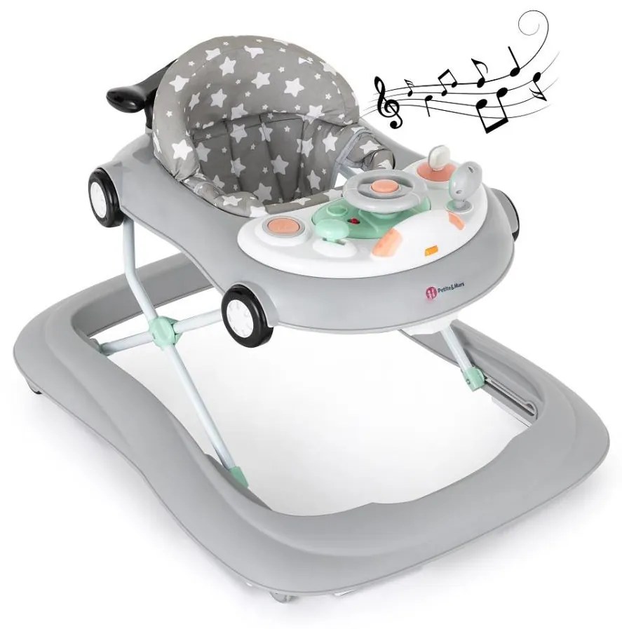 PETITE&MARS - Chodzik dla dzieci z muzyką CABRIO szary