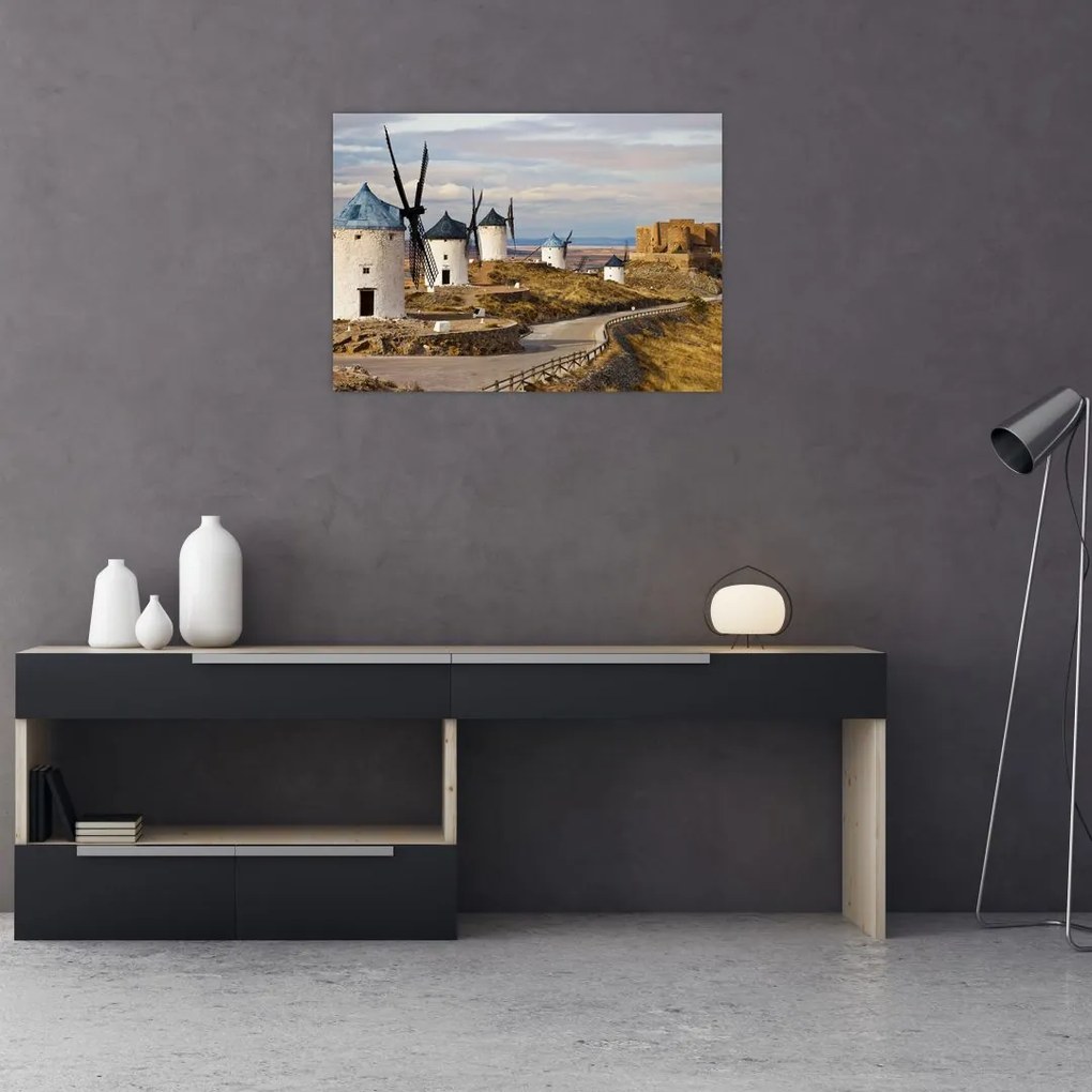 Obraz - Wiatraki Consuegra, Hiszpania (70x50 cm)