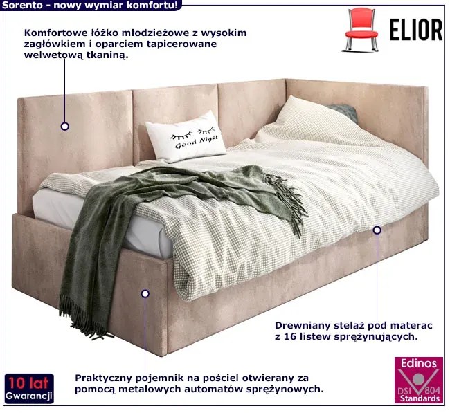 Beżowy tapczan z pojemnikiem Z3-K87