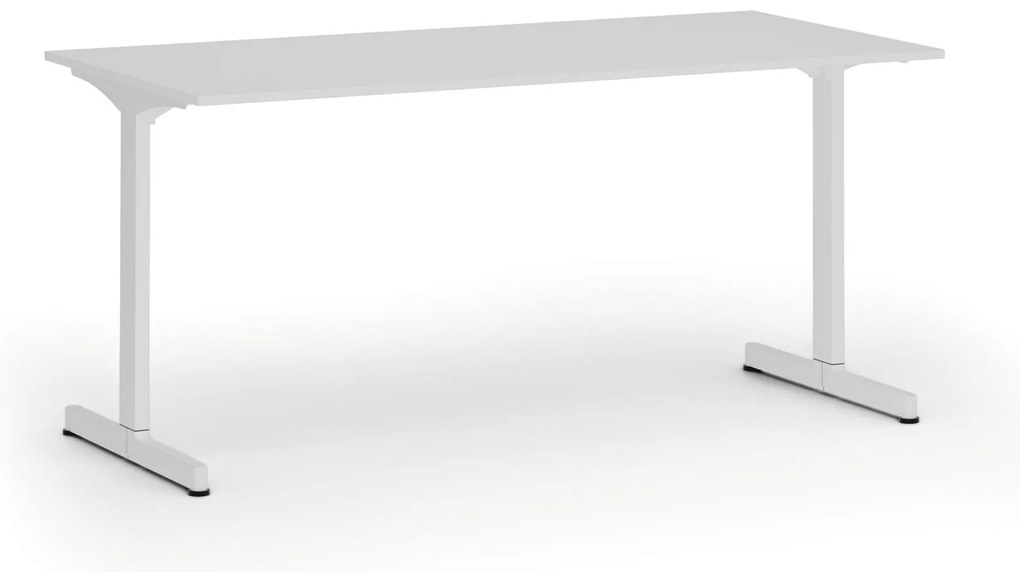 Biurko PRIMO BETA, 160x80 cm, biała podstawa, biały
