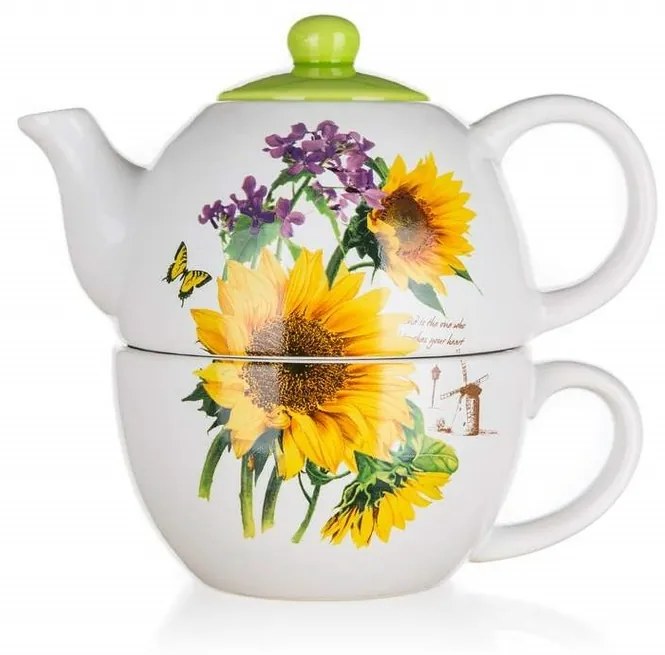 Banquet Dzbanek ceramiczny z kubkiem SUNFLOWER