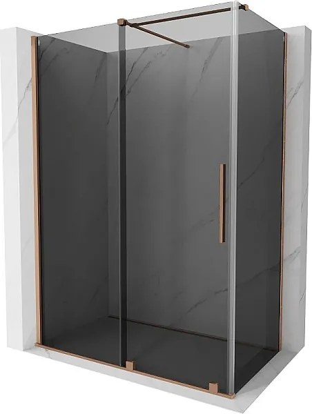Mexen Velar kabina prysznicowa rozsuwana 150 x 90 cm, grafit, miedź szczotkowana - 871-150-090-41-65