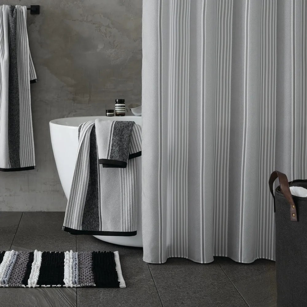 Zasłona prysznicowa 180x180 cm Textured Stripe – Catherine Lansfield
