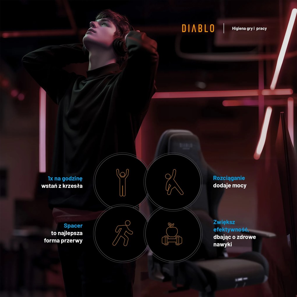 Fotel gamingowy Diablo X.One Prime, Normal Size, Burned Black