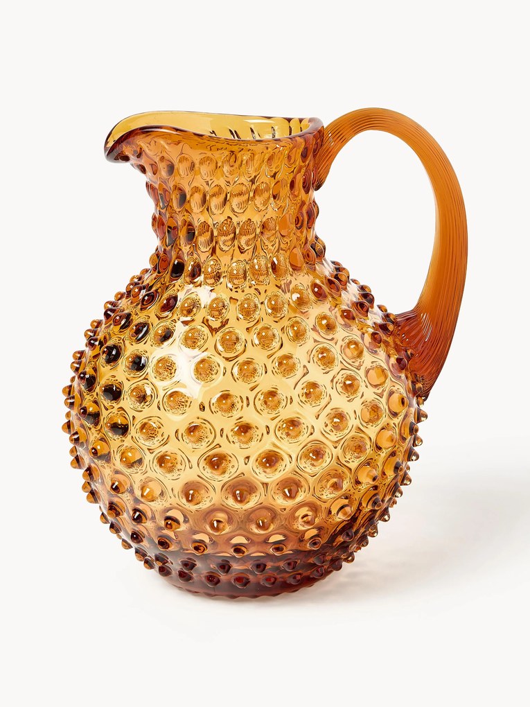 Dzbanek ze szkła dmuchanego Hobnail, 2 l