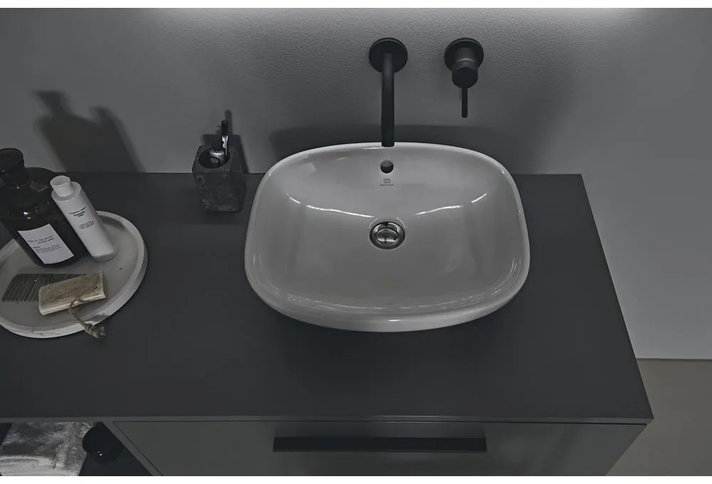 Szara wisząca szafka pod umywalkę 80x44 cm i.Life B – Ideal Standard