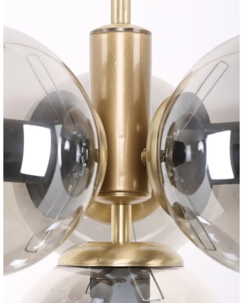 Lampa wisząca w szaro-złotym kolorze ze szklanym kloszem ø 15 cm Hector – Squid Lighting