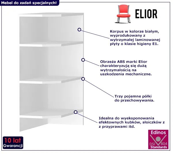 Dolna półka narożna do kuchni biała P8-H99
