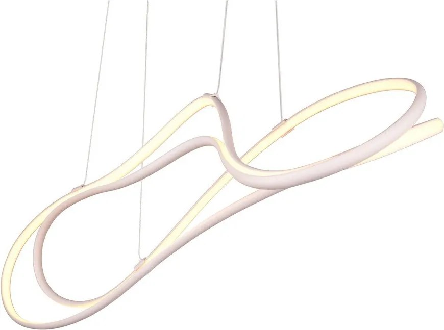Biała lampa wisząca LED z metalowym kloszem Nala – Trio Select