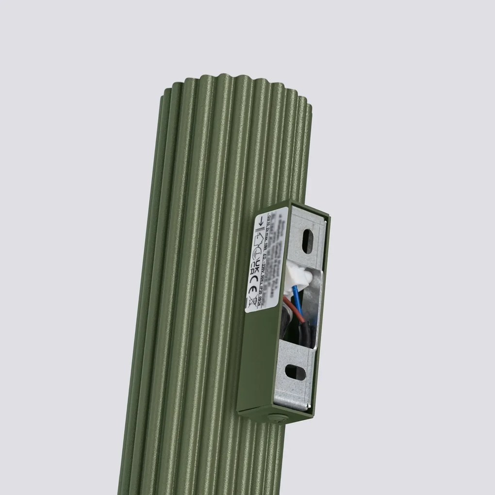 Kinkiet KARBON 30 zielony oliwkowy ryflowany SOLLUX  LIGHTING
