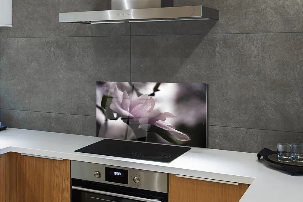 Szklany Panel Kwiat Magnolii