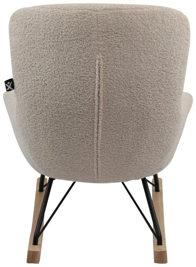 Beżowy dziecięcy fotel bujany z materiału bouclé Rocky – Vipack