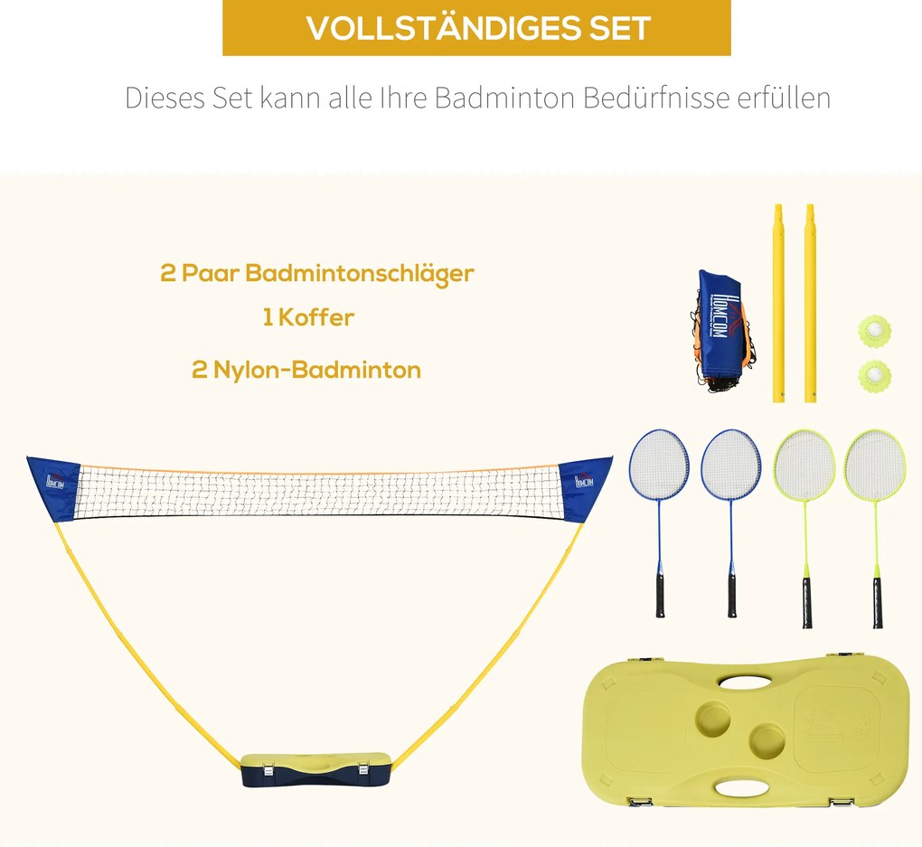 Zestaw do Badmintona HOMCOM z Przenośnym Stojakiem