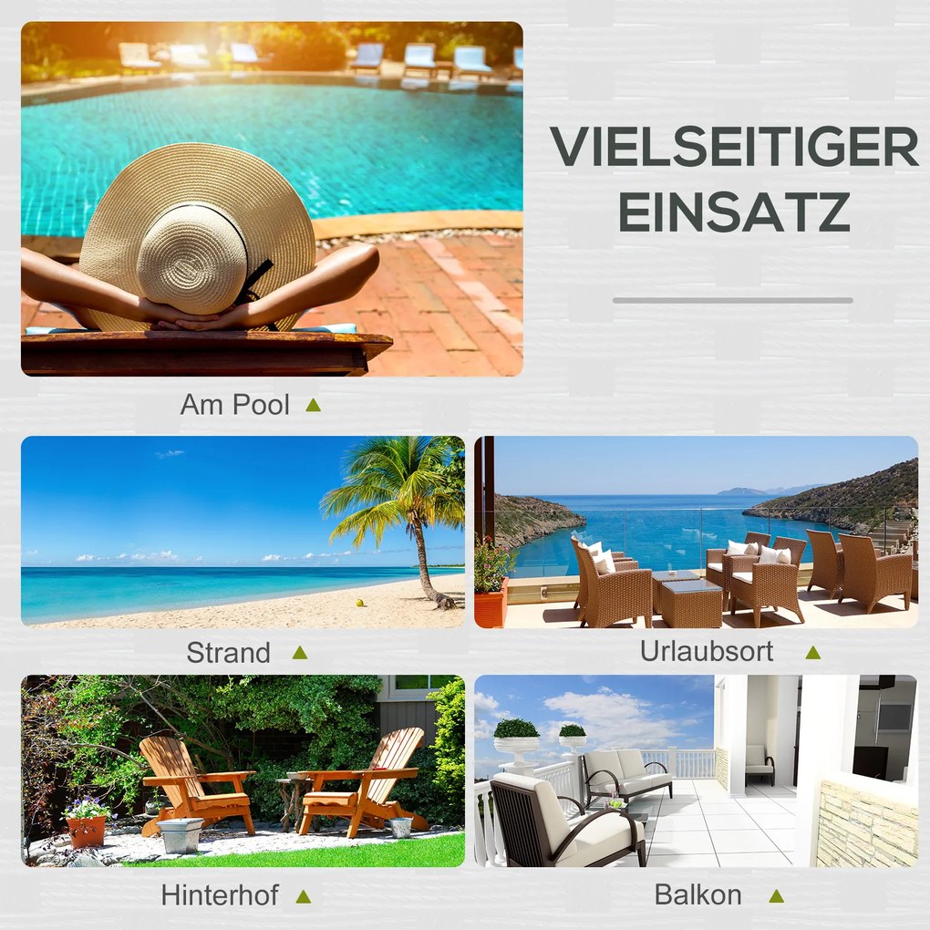 Leżak ogrodowy podwójny dla 2 osób regulacja oparcia 5 stopni metal rattan PE szary wygodny | Aosom PL