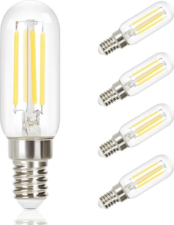 NETTLIFE Zestaw 4 żarówek LED E14 vintage - T25 ciepłobiała żarówka Edisona 2700K 4W ciepła biała żarówka