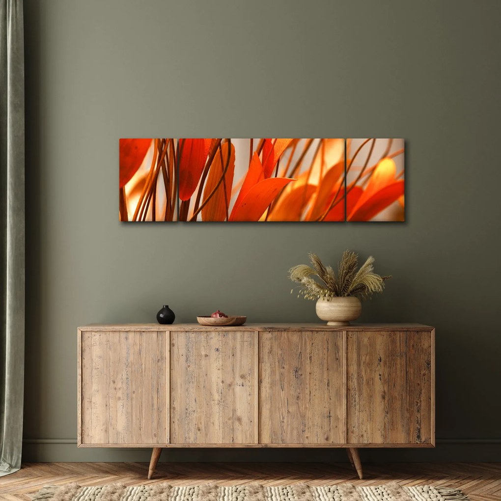 Obraz płatków kwiatów (170x50 cm)
