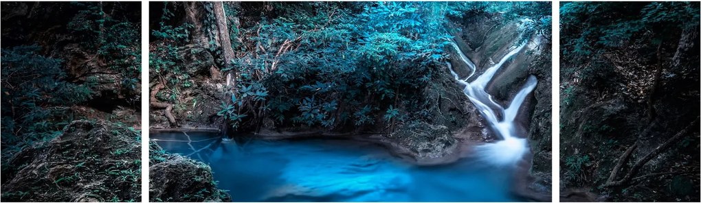 Obraz - Magiczna noc w tropikalnym lesie (170x50 cm)