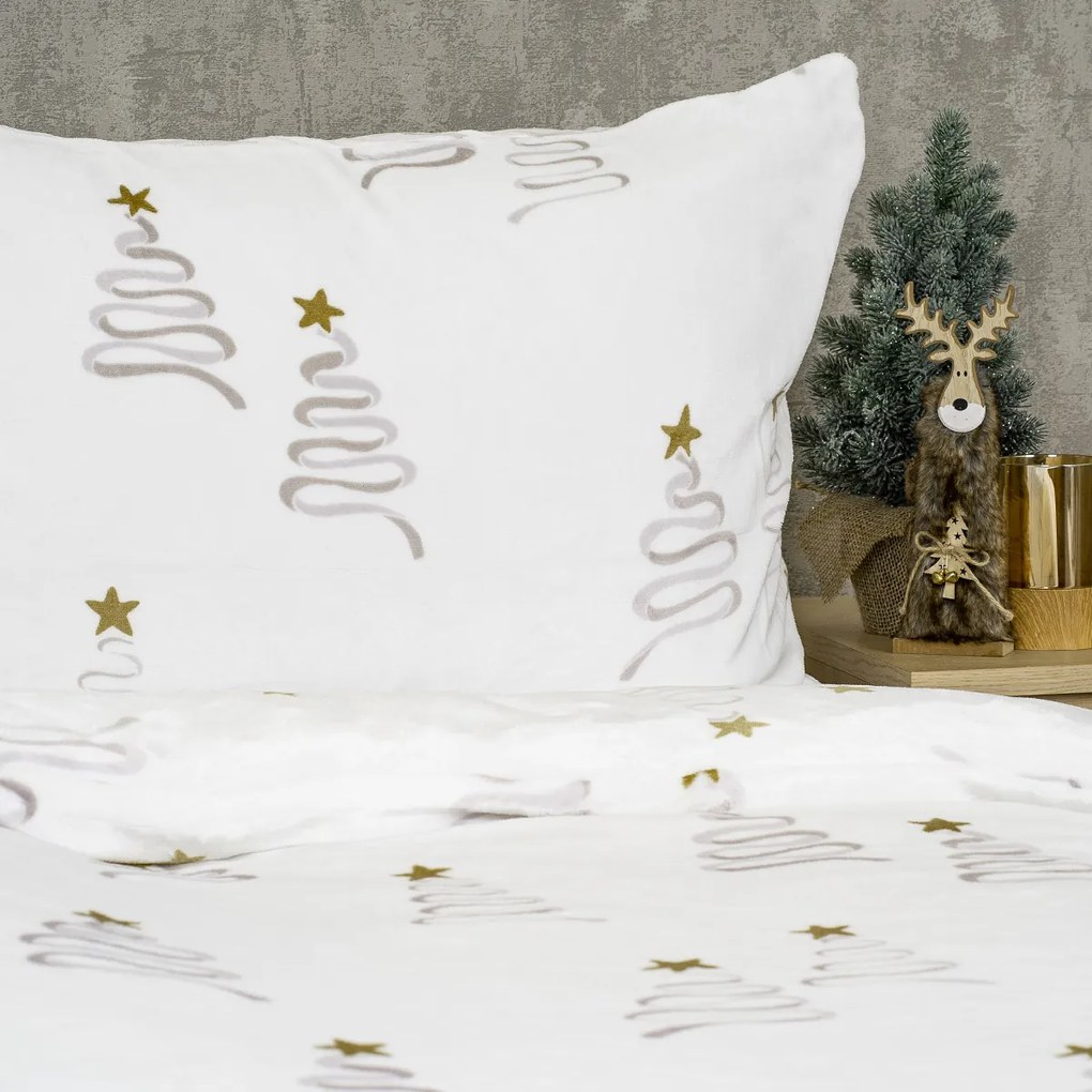 4Home Pościel mikroflanela Christmas tree, 140 x 200 cm, 70 x 90 cm