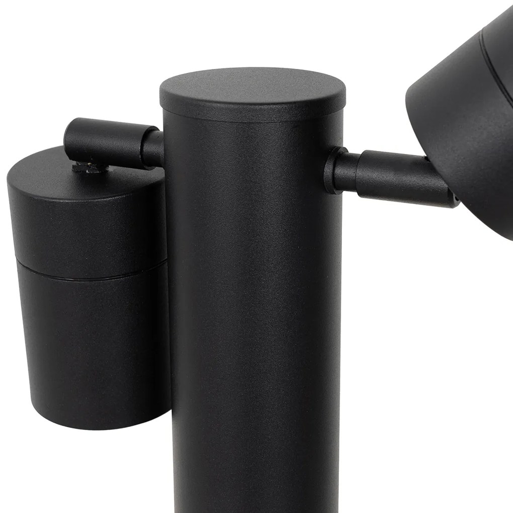 Stojąca lampa zewnętrzna czarna 45 cm IP44 regulowana 2-światłowa - Duo
