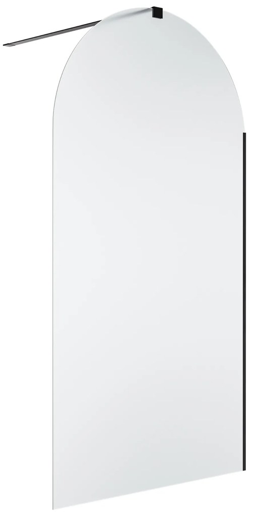 Ścianka prysznicowa Walki-in szkło satynowe matowe półokrągła 8mm MOLIS Satin Oval MASSI | Różne rozmiary : Kolor profili kabiny - złoty, Szerokość ścianki - 110 cm , Typ montażu - WALK in FIX (Do ściany)