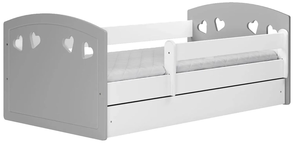 Łóżko dla dziecka z barierką Cecil 3X 80x180 - szare