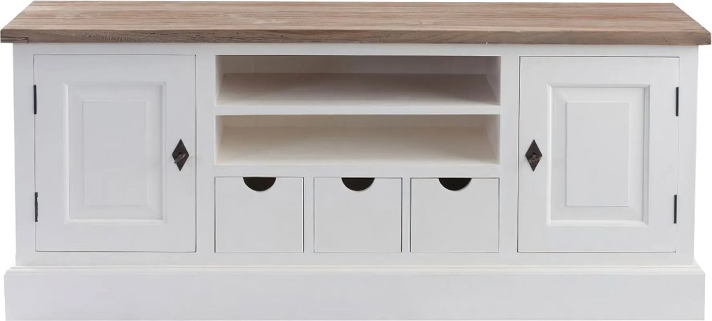 Szafka RTV Brighton 150x40x65cm white&amp;natural