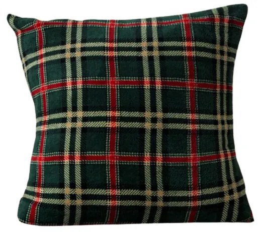 Poszewka z mikropluszu na poduszkę GLENMOORE 45x45 cm, zielona