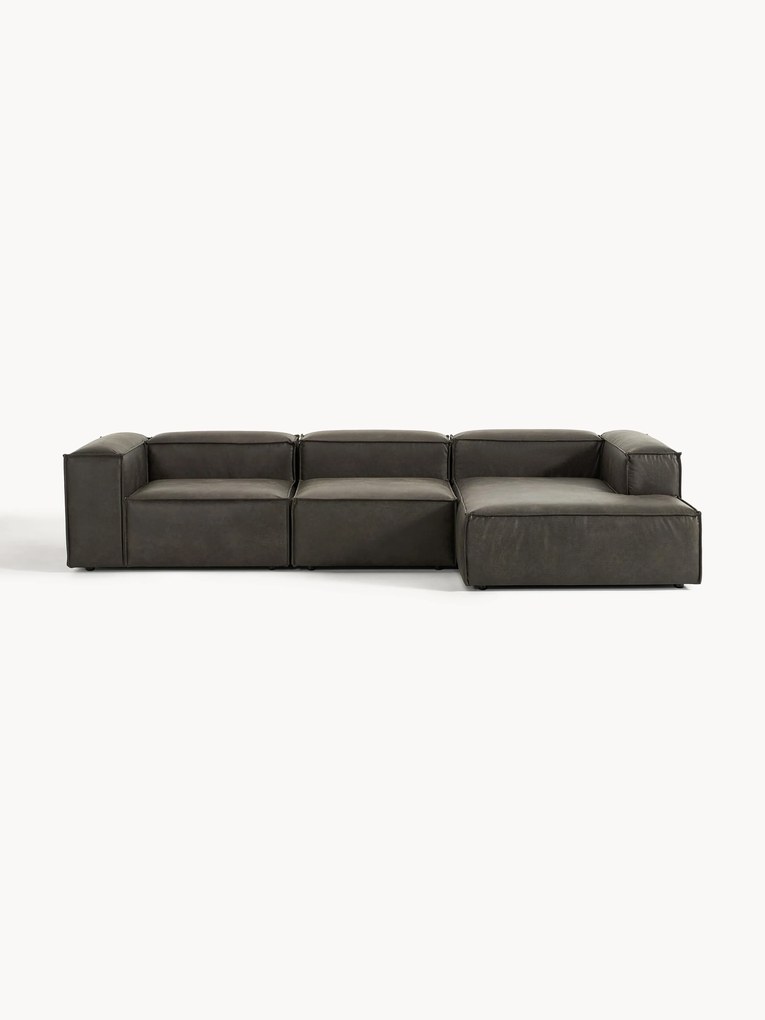 Narożna sofa modułowa ze skóry z recyklingu Lennon